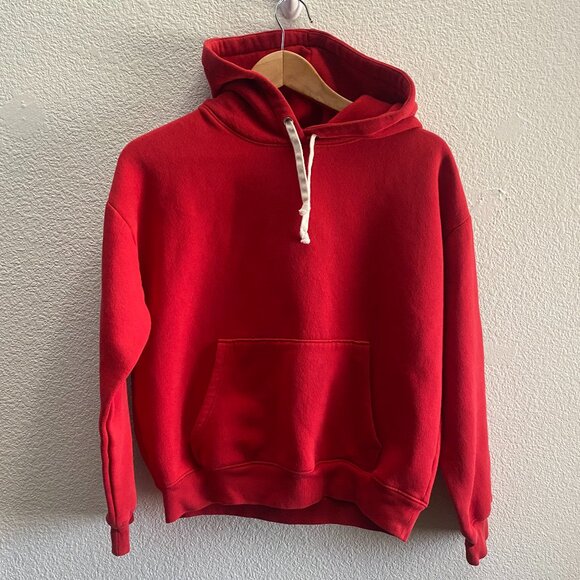 J.Crew Heritage Fleece Hoodie Sweatshirt Women's Small Red BT723 Pullover - Picture 1 of 5
